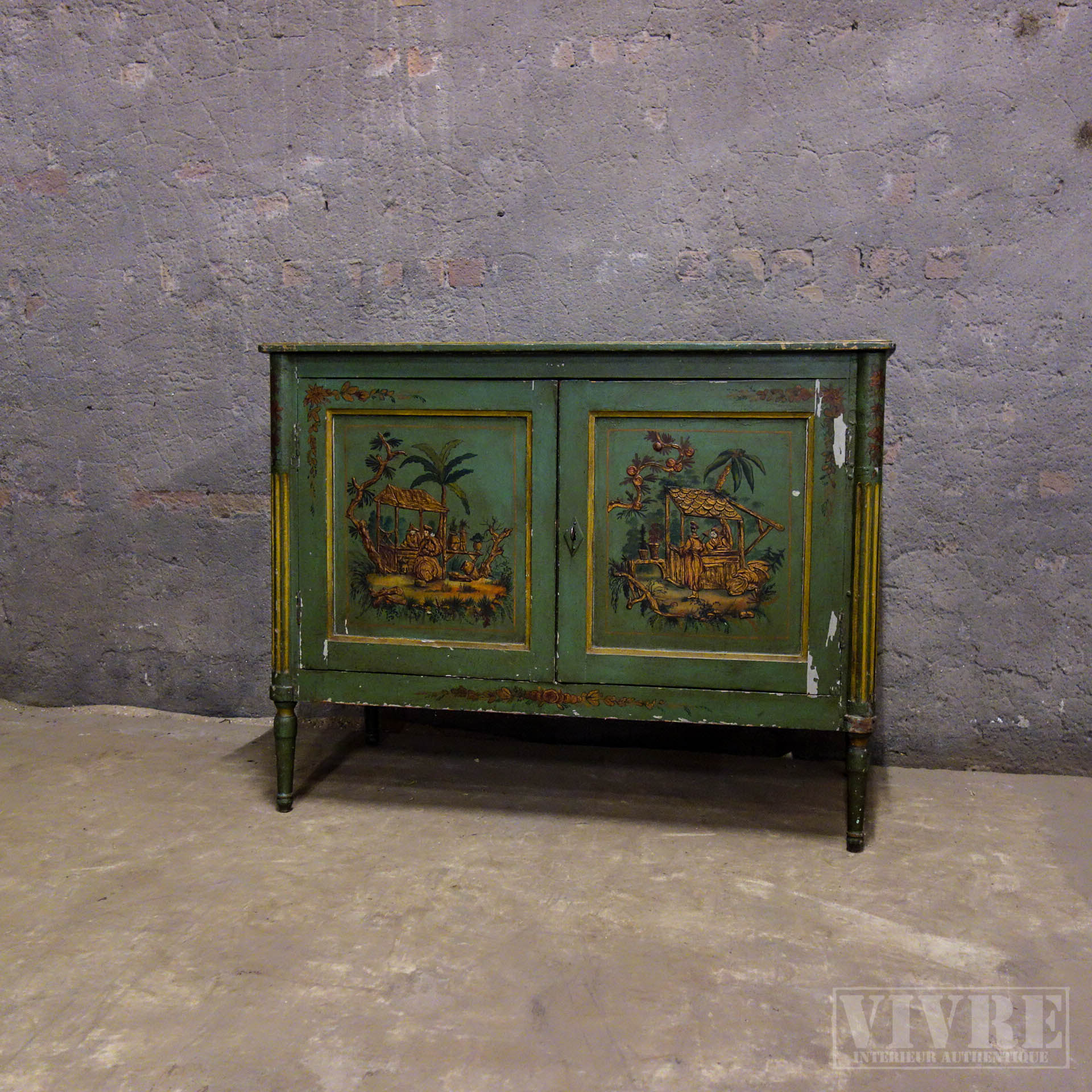 Antieke Franse Kast met Chinoiserie Beschilderingen - 18e eeuw - Assortiment - Interieur Authentique